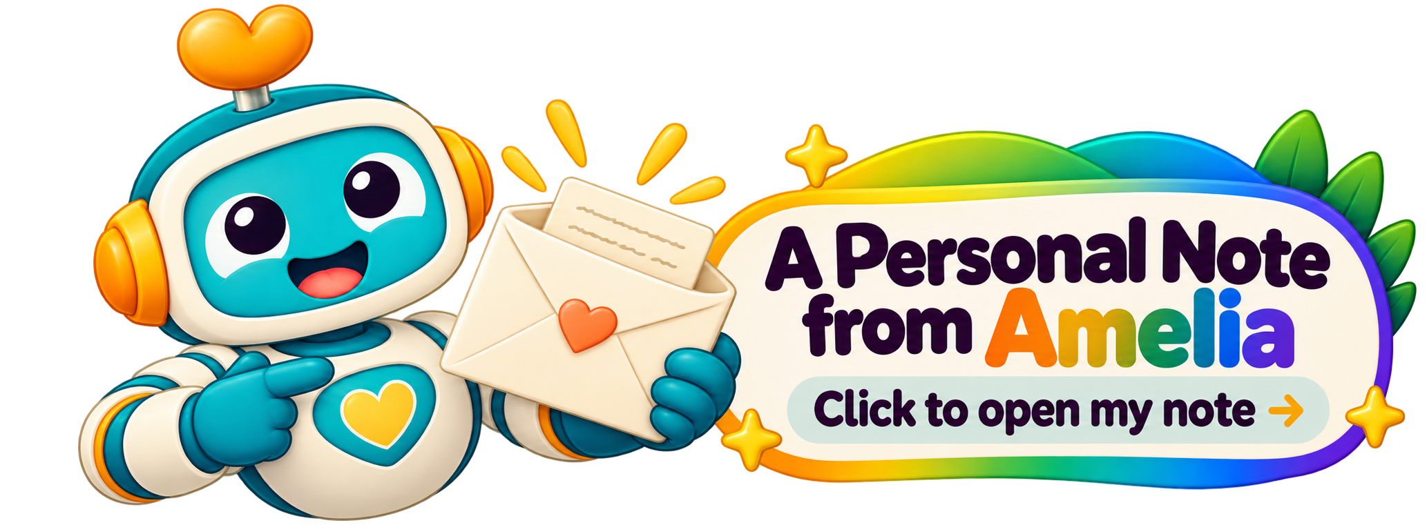 A personal note from Amelia, click to open